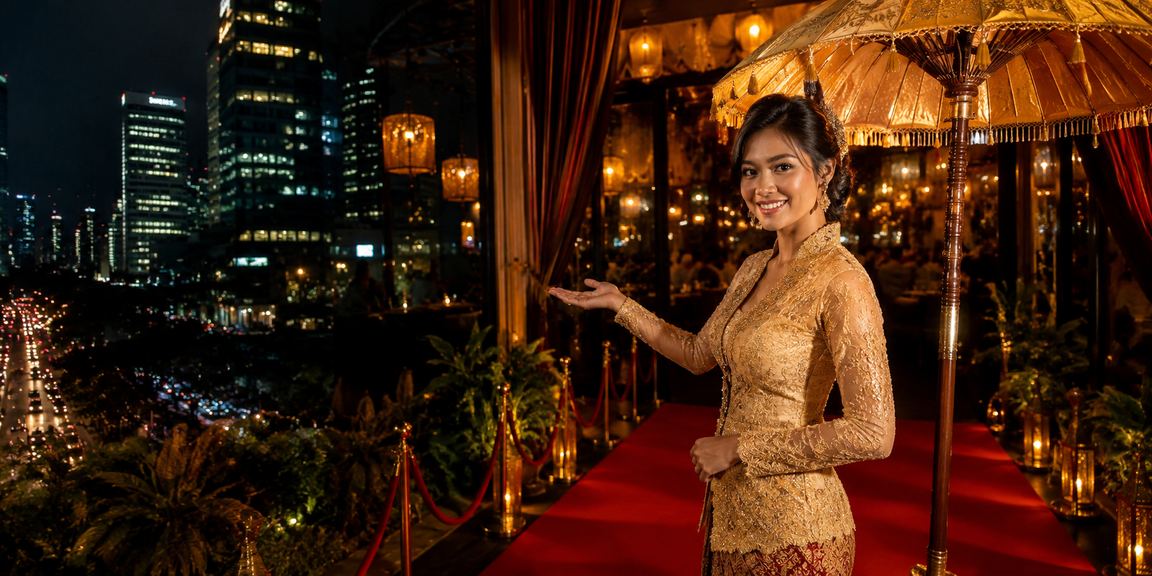 Pengguna mendaftar dan menerima bonus sambil bersantai di kafe dengan ponsel