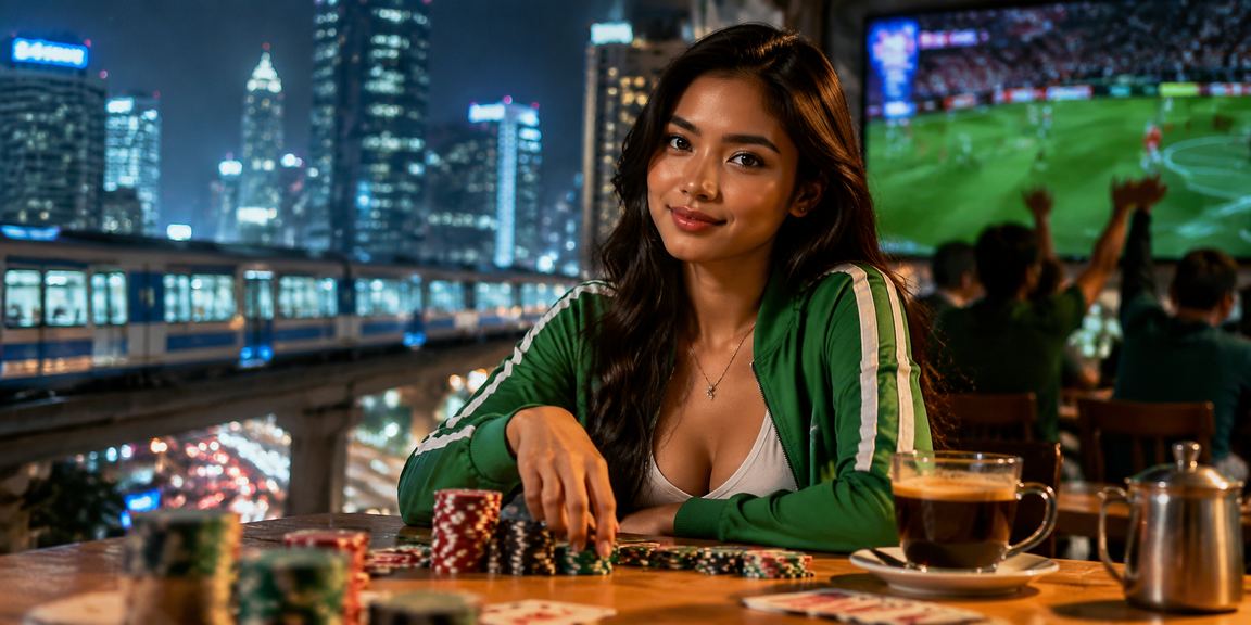 Pemain menikmati permainan kartu sambil minum kopi di suasana yang santai